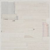 梁铨 《喝茶的日子之二》 2012 茶、色、墨宣纸拼贴于亚麻布 92×62cm