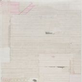 梁铨 《喝茶的日子之一》 2012 茶、色、墨宣纸拼贴于亚麻布 92×62cm