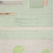 梁铨 一杯明前茶 2014 茶、色、墨、宣纸拼贴60×45cm