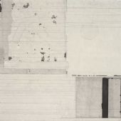 梁铨 雨后千山铁铸成之二2014 墨、宣纸拼贴 90×60cm