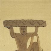 《力士——源自巩义石窟寺》纸本彩墨50x80cm2004年