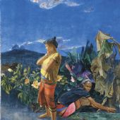 《等嘎拉的等待》矿物颜料 190x170cm2009年