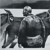 赶牲灵之一（石版）39x54cm  1990年