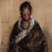 少年多吉（色粉）110x75cm 李晓林 2011年