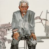 倔强的老人 （水彩）46x38cm 2008年