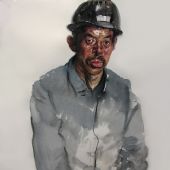 矿工张大孩（水彩、色粉）46x38cm 2007年