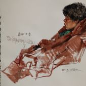 益西丹增（水彩）54x48cm  李晓林 2011年