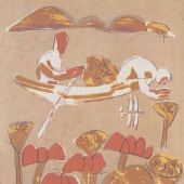 广军  采莲图  74×53cm  丝网版画  1985年