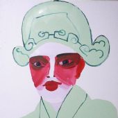 《酬神戏》1996年183x90.5cm油漆 亚麻布