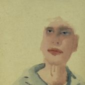 《等待》2004年275x65cm水粉、丙烯、麻纸