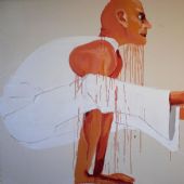 《东方术》1996年183x90.5cm油漆 亚麻布