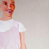 《粉红裙》2006年 油漆亚麻布2500x90cm