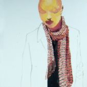 《我喜欢红》2008年90x250cm油漆亚麻布