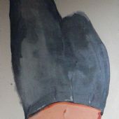 《我倒》2006年 油漆亚麻布250x90cm