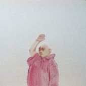 《无题》46.5x43cm水彩、墨、宣纸