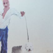 《无题》46.5x43cm水彩、墨、宣纸