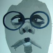 《鱼嘴》2006年 油漆亚麻布80x60cm