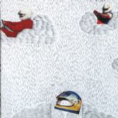 云上的日子1-5 ，剪纸粘贴、笔，18×13cm，2000年