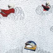 云上的日子1-5 ，剪纸粘贴、笔，18×13cm，2000年