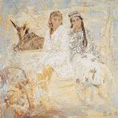《喀什的春天》布面油画180×180cm 2002年