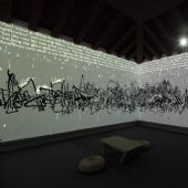 2013年“潘公凯——弥散与生成”展览之装置作品《融》展览现场