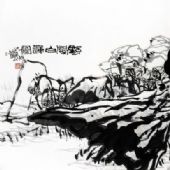 2014《野风白莲图》138cm×337cm