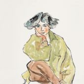 法国友人，69cm×46cm，国画，2014 年