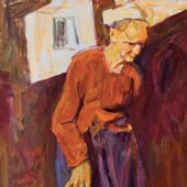 傣族老人，80cm×60cm，油画，2011 年