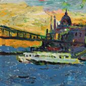 多瑙河，38cm×38cm，油画，2009 年