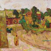 古寺，45cm×57cm，油画，2014 年