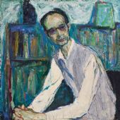 画家林锴，80cm×76cm，油画，1987 年