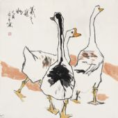 羲之宠物，123cm×246cm，国画，2005 年