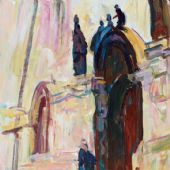 布拉格广场一角，70cm×50cm，油画，2014 年