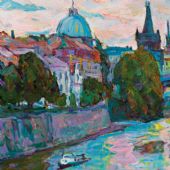 布拉格景色，70cm×80cm，油画，2013 年