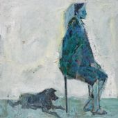 侧坐，46cm×46cm，油画，2009 年