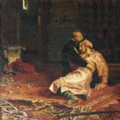 临摹列宾《伊凡杀子》 罗工柳 1958 年 布面油彩 131×180cm 浙江华茂艺术BETVlCTOR手机登录博物馆保存