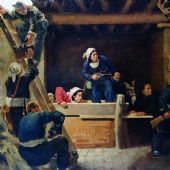 罗工柳 地道战  140cm×169cm 布面油彩 1952年 中国国家博物馆藏