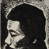 鲁迅像  罗工柳 1936年 黑白木刻 16X13cm 家属藏