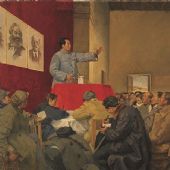 毛泽东在延安作整风报告 罗工柳 1951 年 布面油彩 168×240cm 中国国家博物馆藏