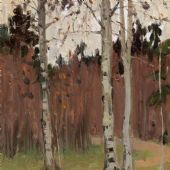 深秋 罗工柳 1958年 纸板油彩 34.5×24.5cm 家属藏