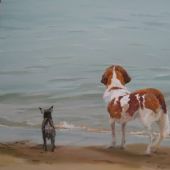 《那时·此刻》之二  160×40cm  布上油画