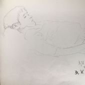 《唐女》系列之一 大漆贴金 13.5×12×H24cm 1996年