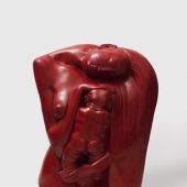 《母与子》之七    大漆  85×36×H110cm 1997年