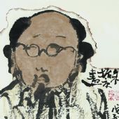 残片系列_肖像一34x46cm纸本彩墨2008年