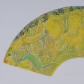 红山文化图 纸本重彩 扇面  2007年