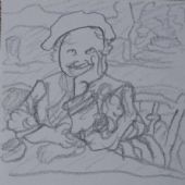 速写·可爱的老太太 纸本铅笔 18.5×14cm 2011