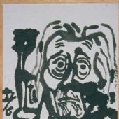 老太 纸本水墨 74.7×29.3cm 2002年