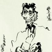 林肯像 纸本水墨 48x46cm 2007年