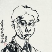 青年时代刘海粟 纸本水墨 58x58cm 2007年