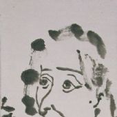 人像 纸本水墨 78×30cm 2002年